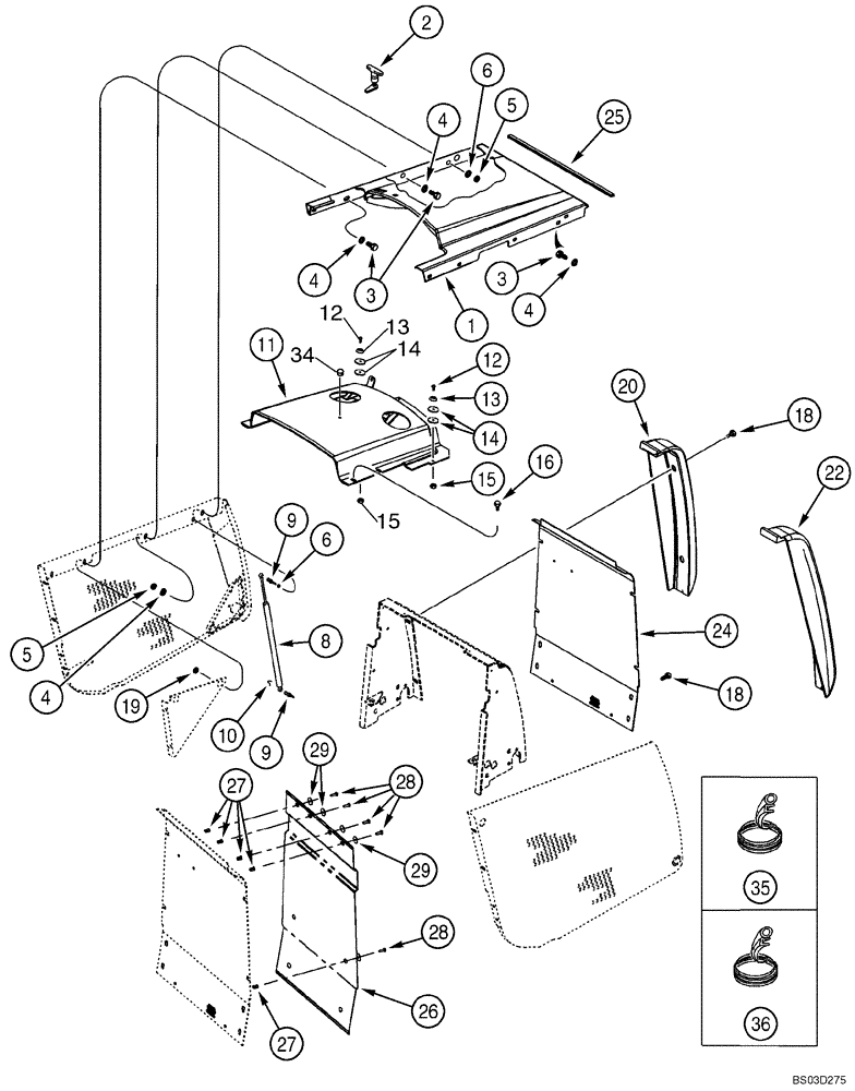 Схема запчастей Case 580SM - (09-42) - HOOD - GRILLE AND CHAFF SCREEN (09) - CHASSIS/ATTACHMENTS