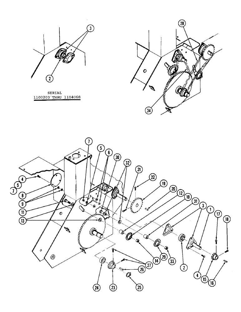 Схема запчастей Case 70 - (10) - DRIVE CHAINS, SPROCKETS 