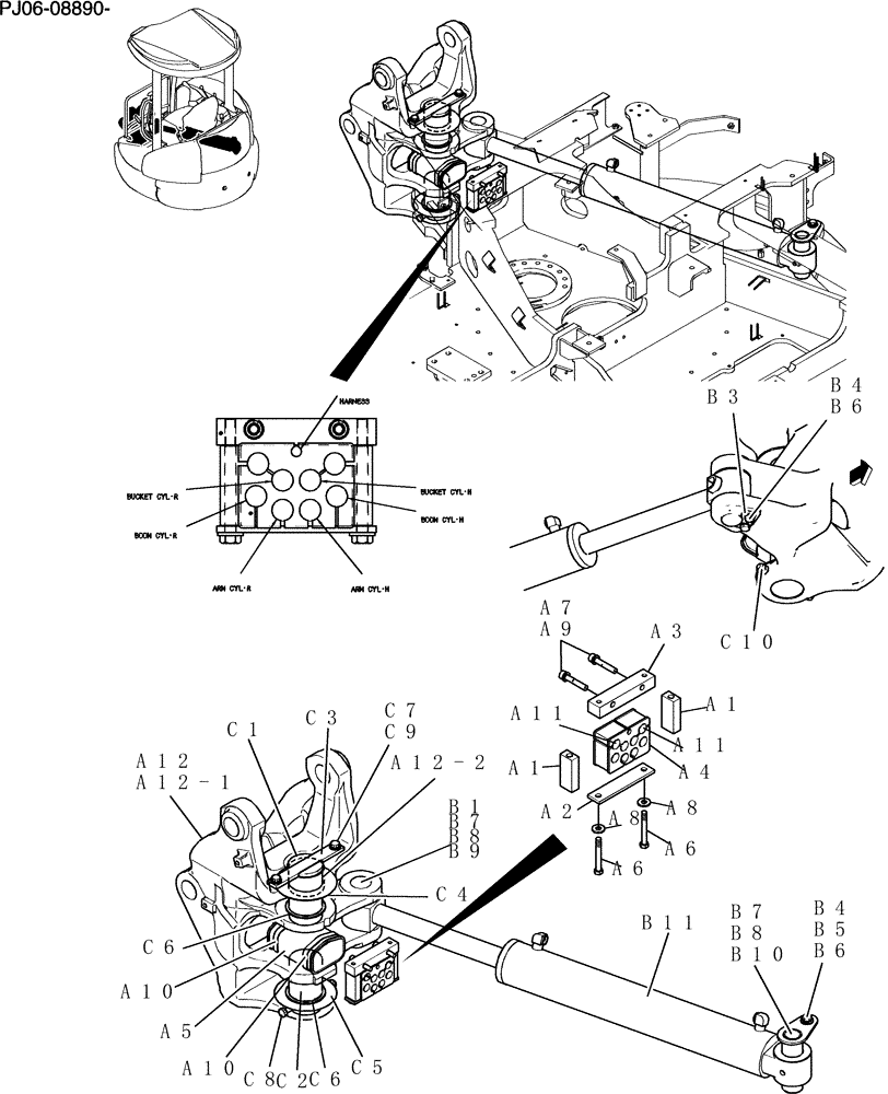 Схема запчастей Case CX50B - (013-01[1]) - BRACKET ASSY, SWING (39) - FRAMES AND BALLASTING