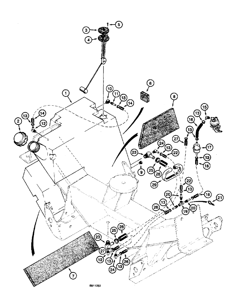 Схема запчастей Case 660 - (3-02) - FUEL TANK AND LINES, USED ON MODELS WITH 4-390 ENGINE (03) - FUEL SYSTEM