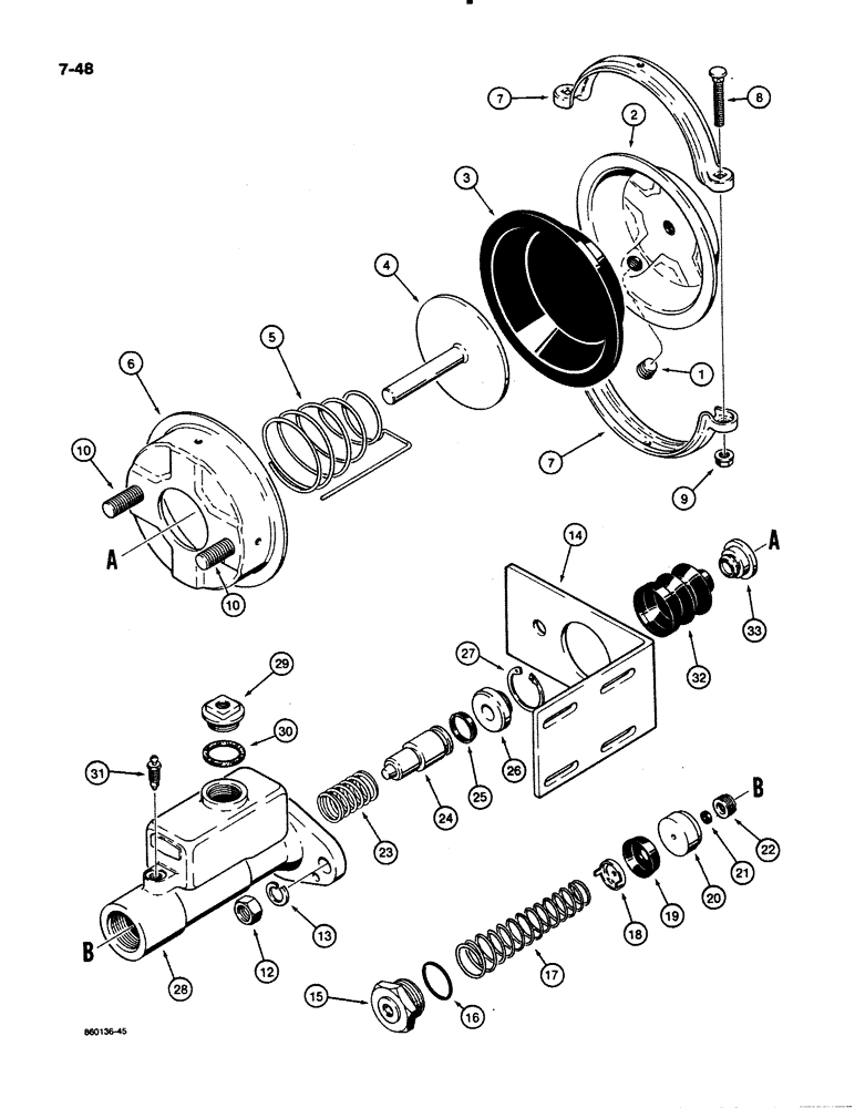 Схема запчастей Case 621 - (7-48) - BRAKE ACTUATOR, L117713, PRIOR TO P.I.N. JAK0020901 (07) - BRAKES