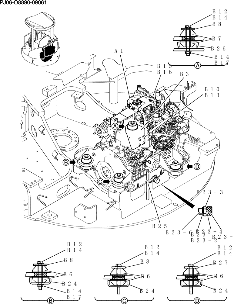 Схема запчастей Case CX50B - (705-01[1]) - ENGINE INSTAL COOLER (10) - ENGINE