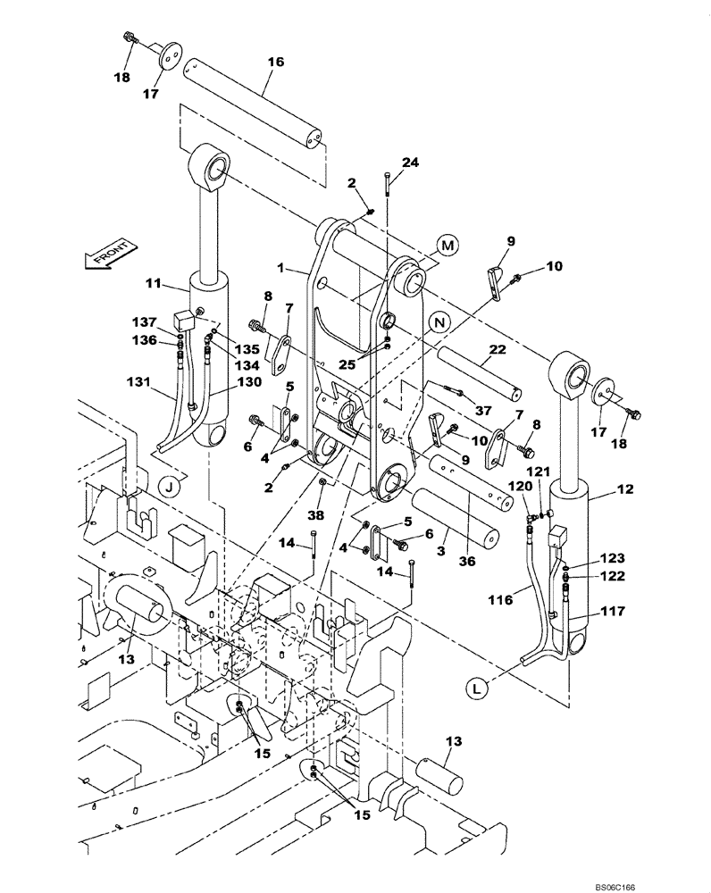 Схема запчастей Case CX700 - (09-005-00[01]) - SELF-DETACHING COUNTERWEIGHT SYSTEM (09) - CHASSIS/ATTACHMENTS