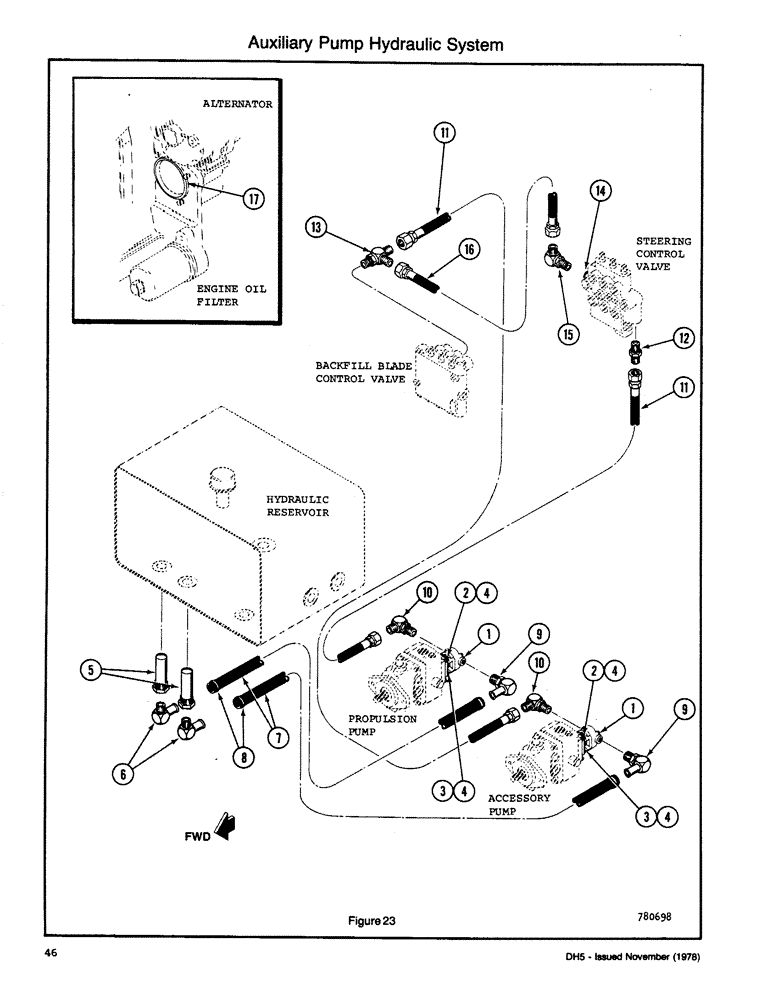 Схема запчастей Case DH5 - (046) - AUXILIARY PUMP HYDRAULIC SYSTEM (35) - HYDRAULIC SYSTEMS