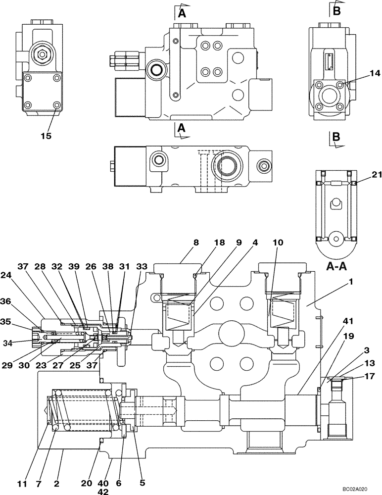 Схема запчастей Case CX290 - (08-84) - VALVE ASSY, RELIEF - ARM CYLINDER LINE (08) - HYDRAULICS