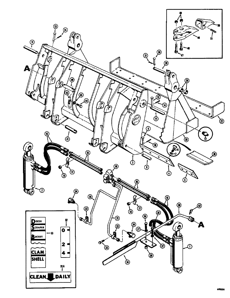 Схема запчастей Case W8B - (196) - DROTT 4-IN-1 BUCKET, BUCKET TEETH (OPTIONAL) (05) - UPPERSTRUCTURE CHASSIS