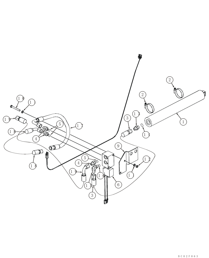 Схема запчастей Case 90XT - (08-04) - HYDRAULICS - RIDE CONTROL (08) - HYDRAULICS