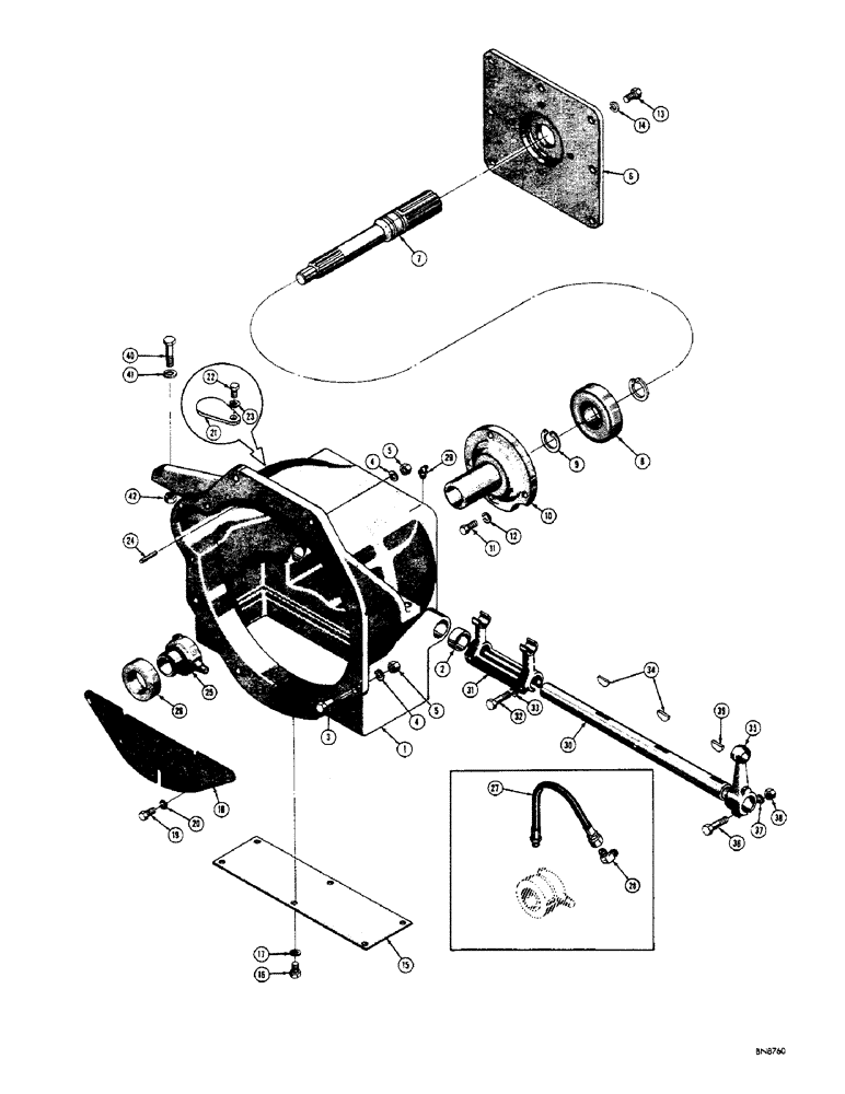 Схема запчастей Case 310F - (100) - CLUTCH HOUSING (03) - TRANSMISSION