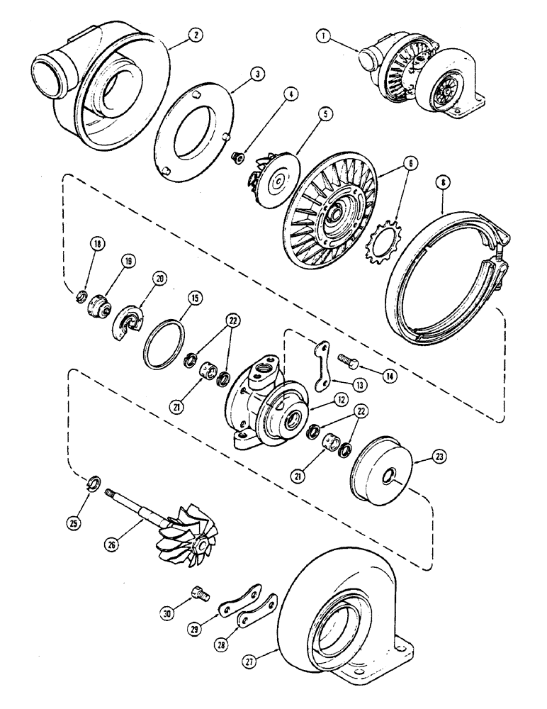 Схема запчастей Case 336B - (08) - 336BDT TURBOCHARGED ENGINES, A42166 TURBO-CHARGER 