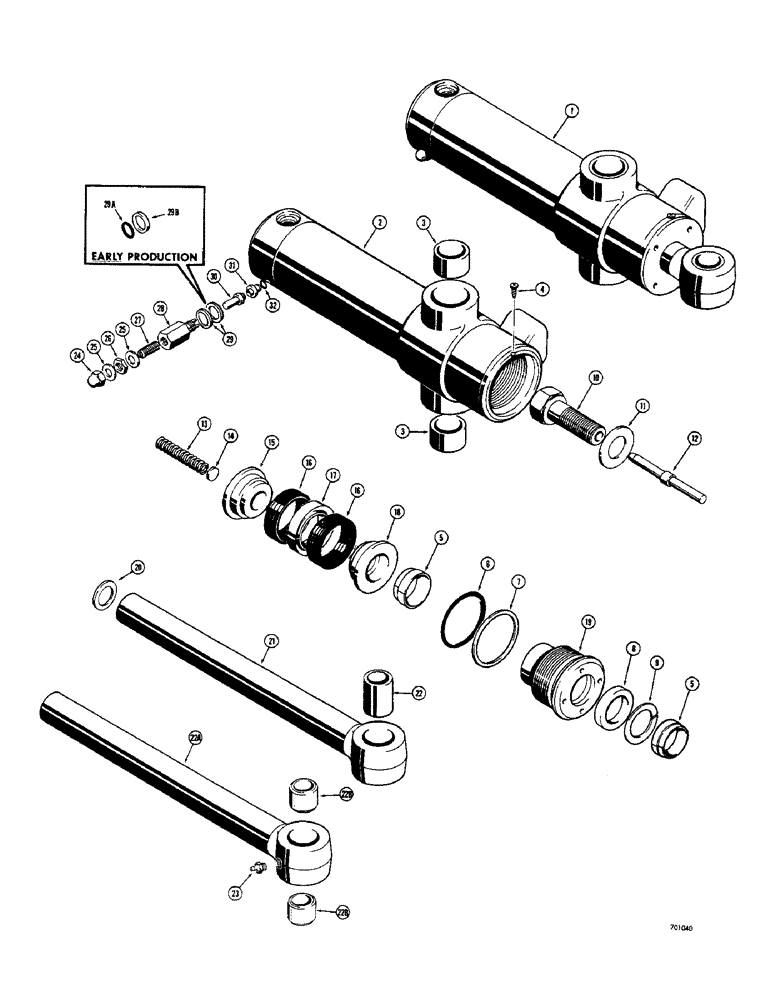 Схема запчастей Case 33 - (300) - BACKHOE SWING CYLINDERS, CYLINDER WITH FLAT SNAP-IN TYPE OUTER ROD WIPER 