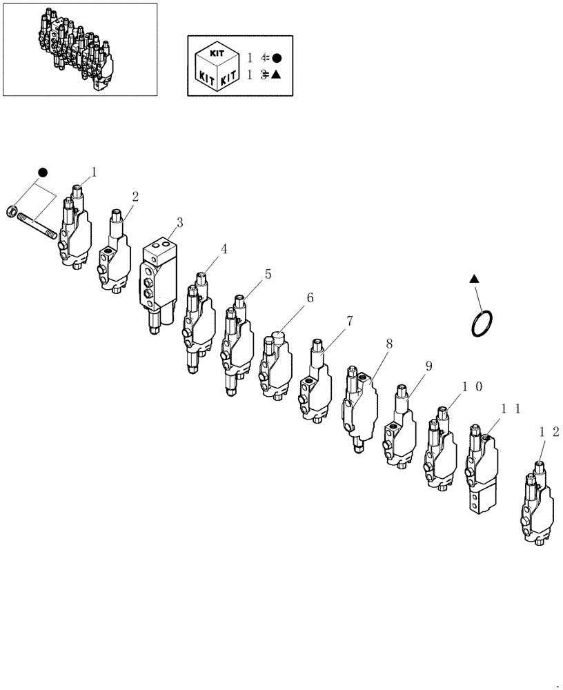 Схема запчастей Case CX31B - (1.050A[01]) - HYDRAULIC CONTROL VALVE - COMPONENTS (35) - HYDRAULIC SYSTEMS