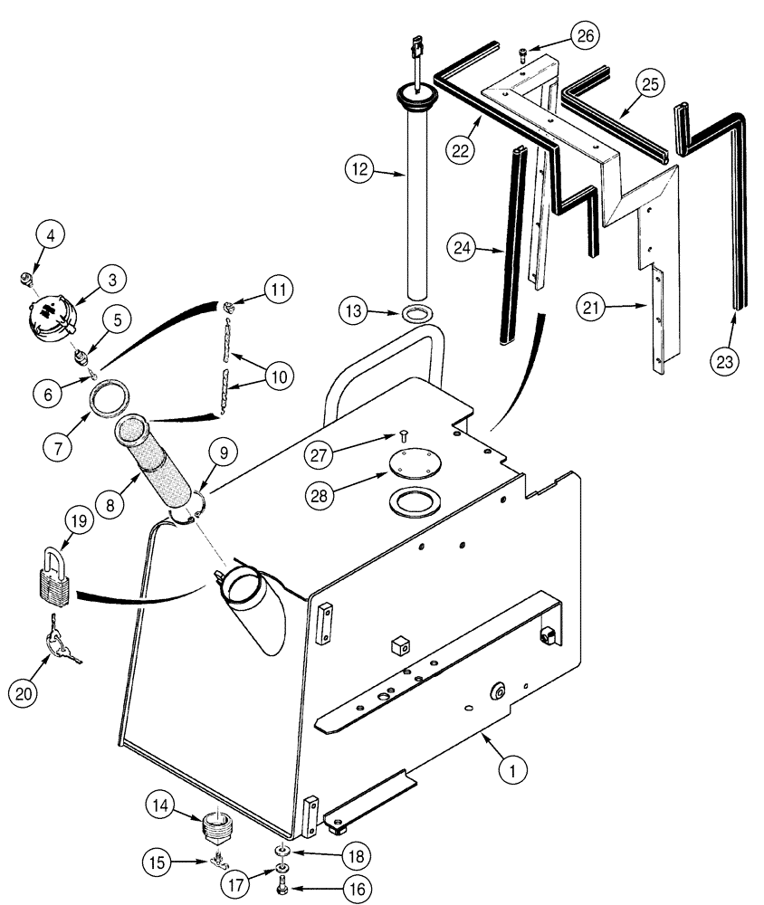 Схема запчастей Case 650H - (03-05) - FUEL TANK (03) - FUEL SYSTEM