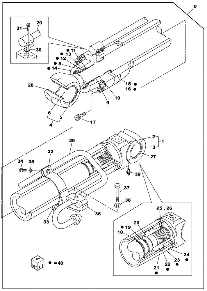 Схема запчастей Case CX210C NLC - (35.736.06) - BOOM CYLINDER - RIGHT - WITH SAFETY VALVE (35) - HYDRAULIC SYSTEMS