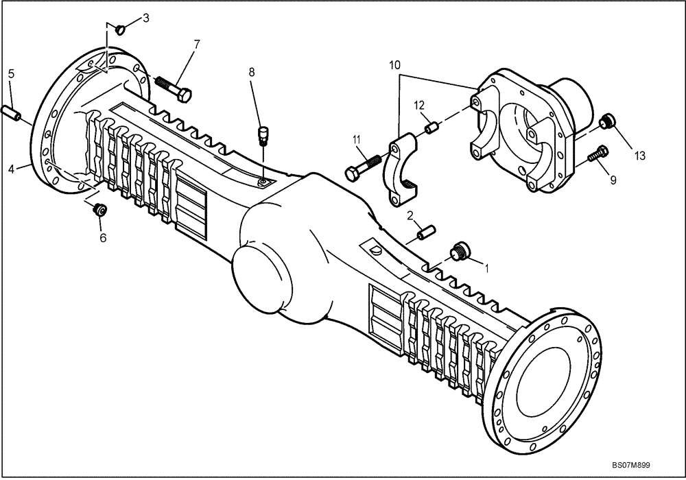 Схема запчастей Case 321D - (02.063[2988320000]) - RIGID AXLE HOUSING (Jan 18 2008 10:56AM) (25) - FRONT AXLE SYSTEM