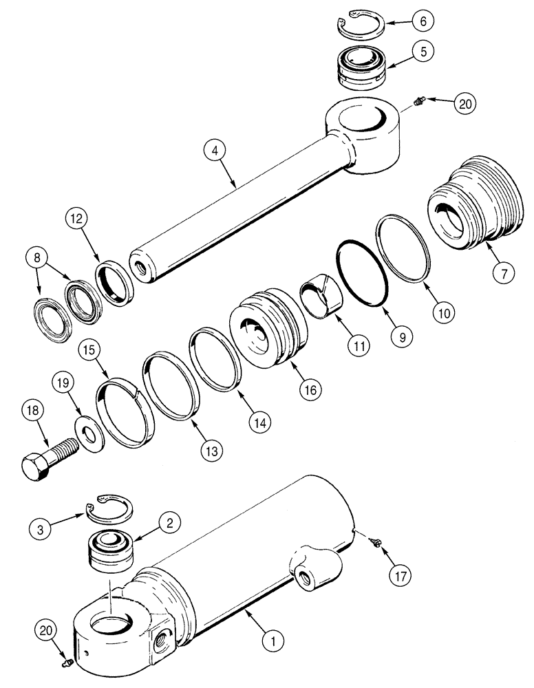 Схема запчастей Case 650H - (08-13) - CYLINDER ASSY TILT (08) - HYDRAULICS