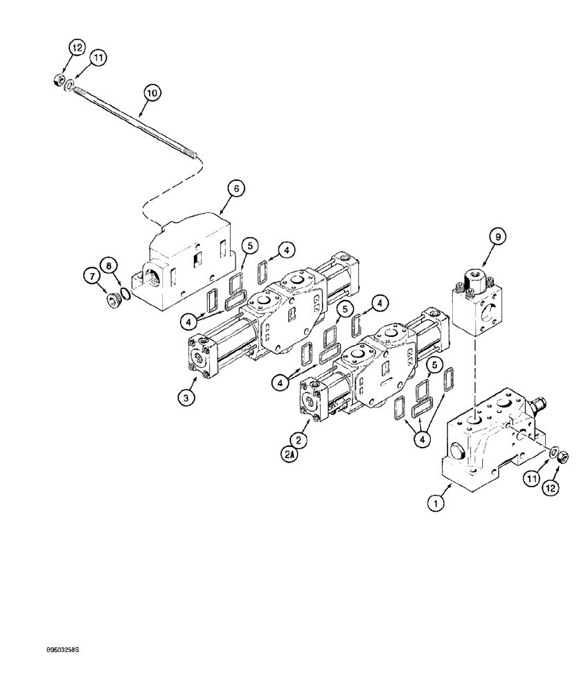 Схема запчастей Case 921 - (8-020) - LOADER CONTROL VALVE, TWO-SPOOL, PRIOR TO P.I.N. JEE0040188 (08) - HYDRAULICS