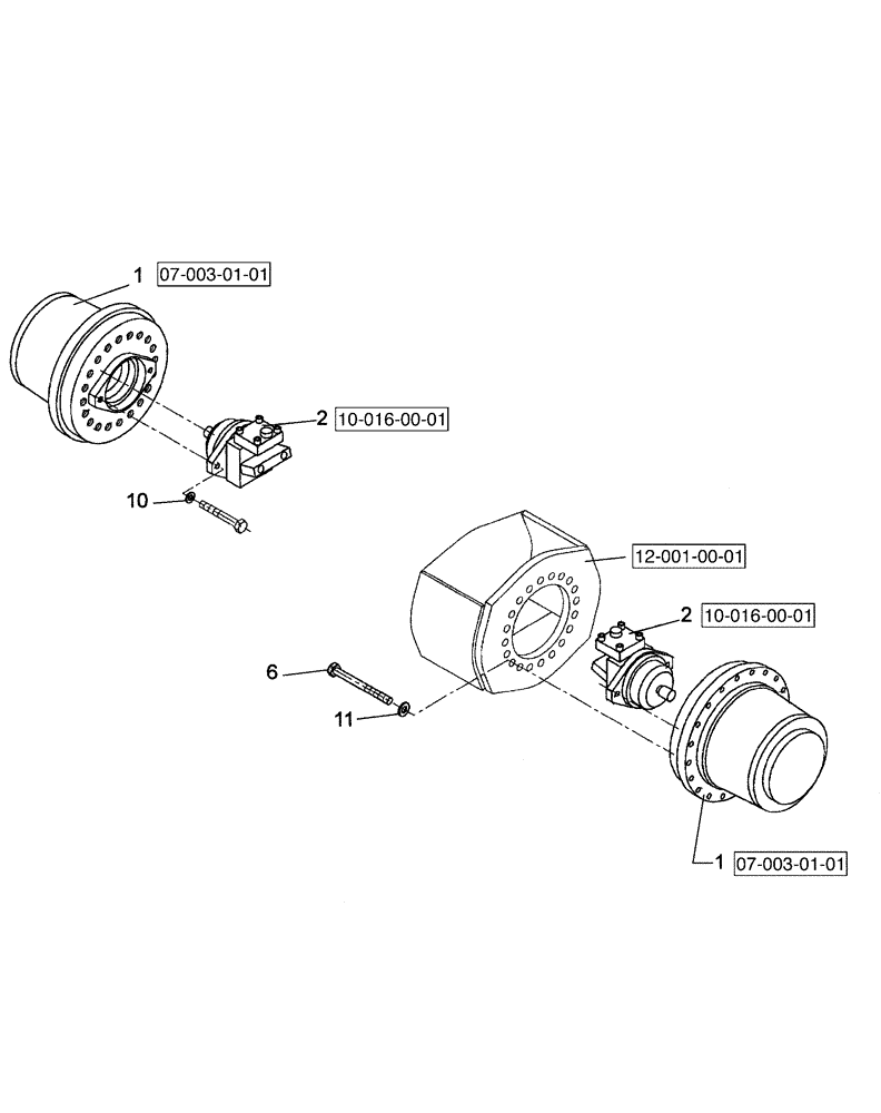 Схема запчастей Case SV212 - (07-002-00[01]) - TRANSMISSION - DRIVE OF REAR AXLE (GROUP 95) (ND103104) (06) - POWER TRAIN