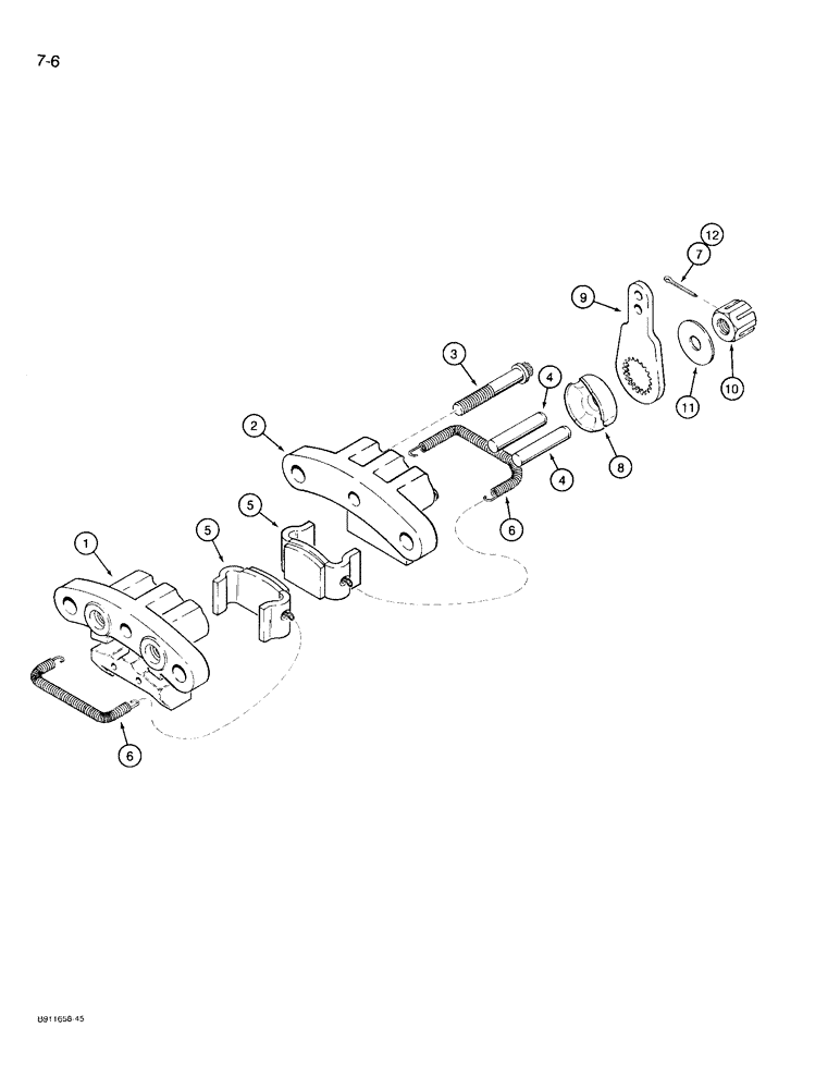 Схема запчастей Case 721 - (7-06) - PARKING BRAKE ASSEMBLY, P.I.N. JAK0022758 AND AFTER (07) - BRAKES