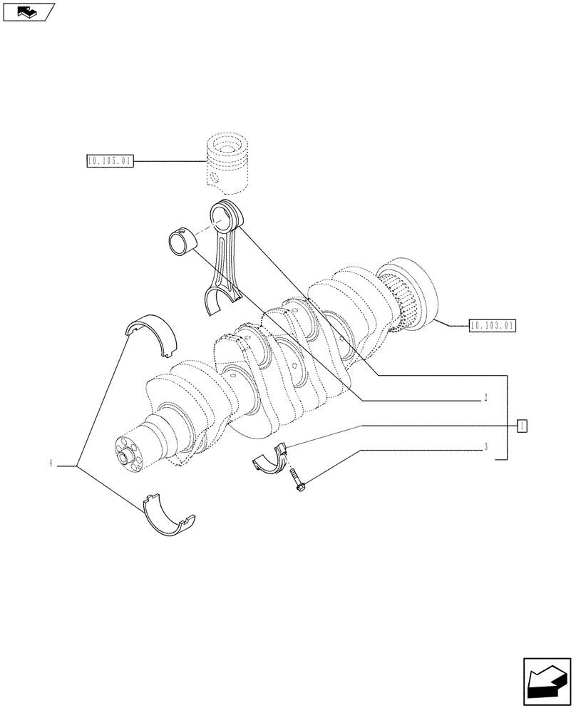 Схема запчастей Case F4HFE413H A007 - (10.105.02) - CONNECTING ROD (84496915) (10) - ENGINE