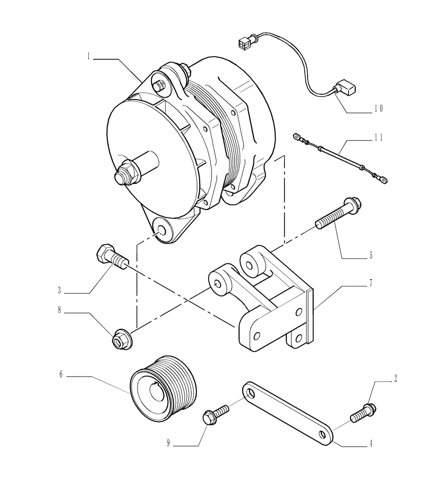 Схема запчастей Case 1850K - (0.400[01]) - ALTERNATOR (01) - ENGINE