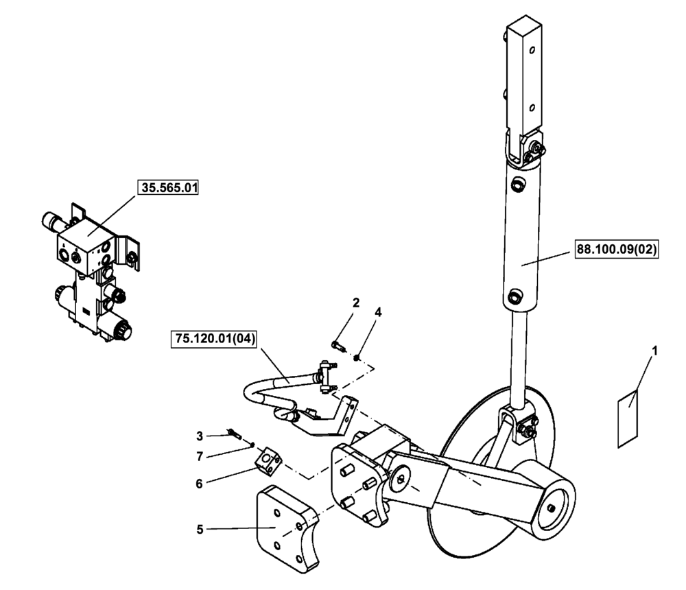 Схема запчастей Case PT240 - (88.100.04[01]) - EDGE CUTTER MOUNTING-OPTIONAL (GROUP 555-ND144838) (88) - ACCESSORIES