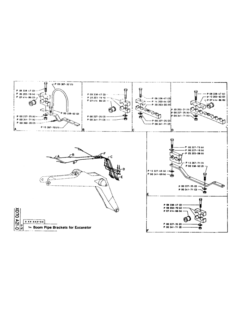 Схема запчастей Case 220CKS - (84) - BOOM PIPE BRACKETS FOR EXCAVATOR (09) - BOOMS