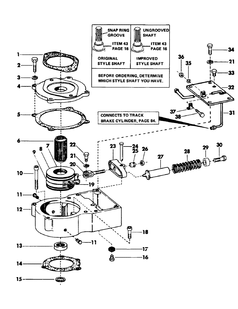 Схема запчастей Case 50 - (082) - TRACK BRAKE (48) - TRACKS & TRACK SUSPENSION