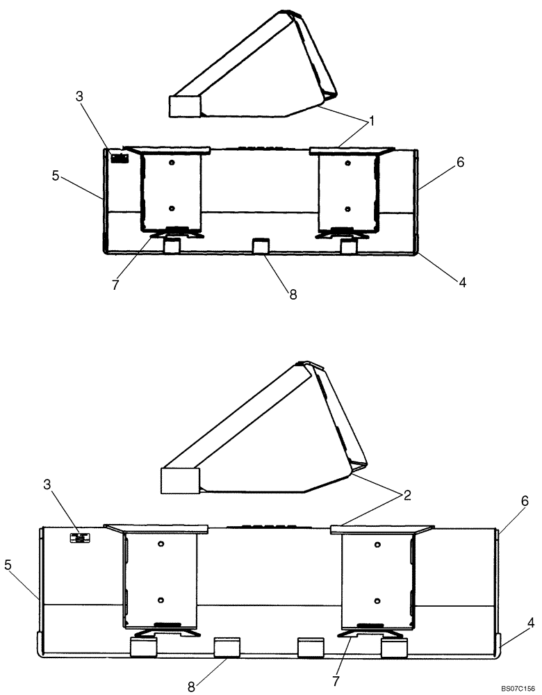 Схема запчастей Case 70XT - (09-06) - BUCKETS - LOADER (LOW PROFILE/ EXTENDED LOW PROFILE) (09) - CHASSIS