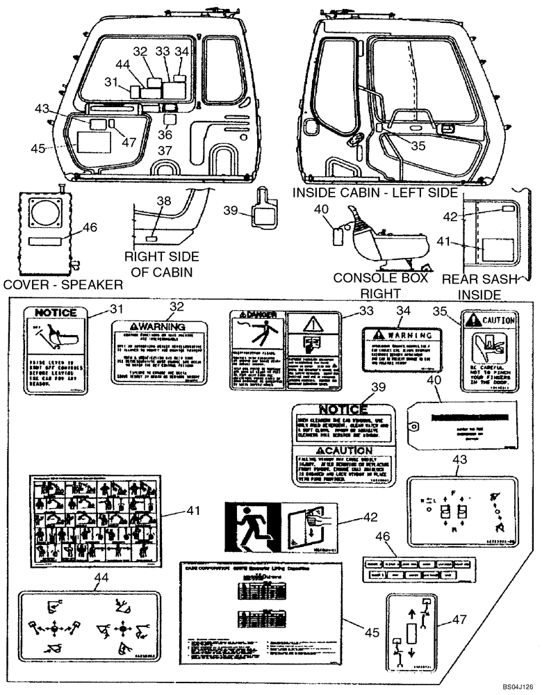 Схема запчастей Case 9007B - (9-80) - DECALS (09) - CHASSIS