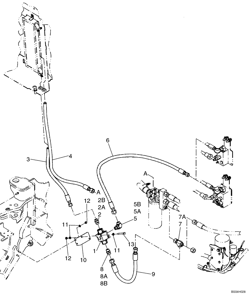 Схема запчастей Case 521D - (08-02C) - HYDRAULICS - BYPASS (08) - HYDRAULICS