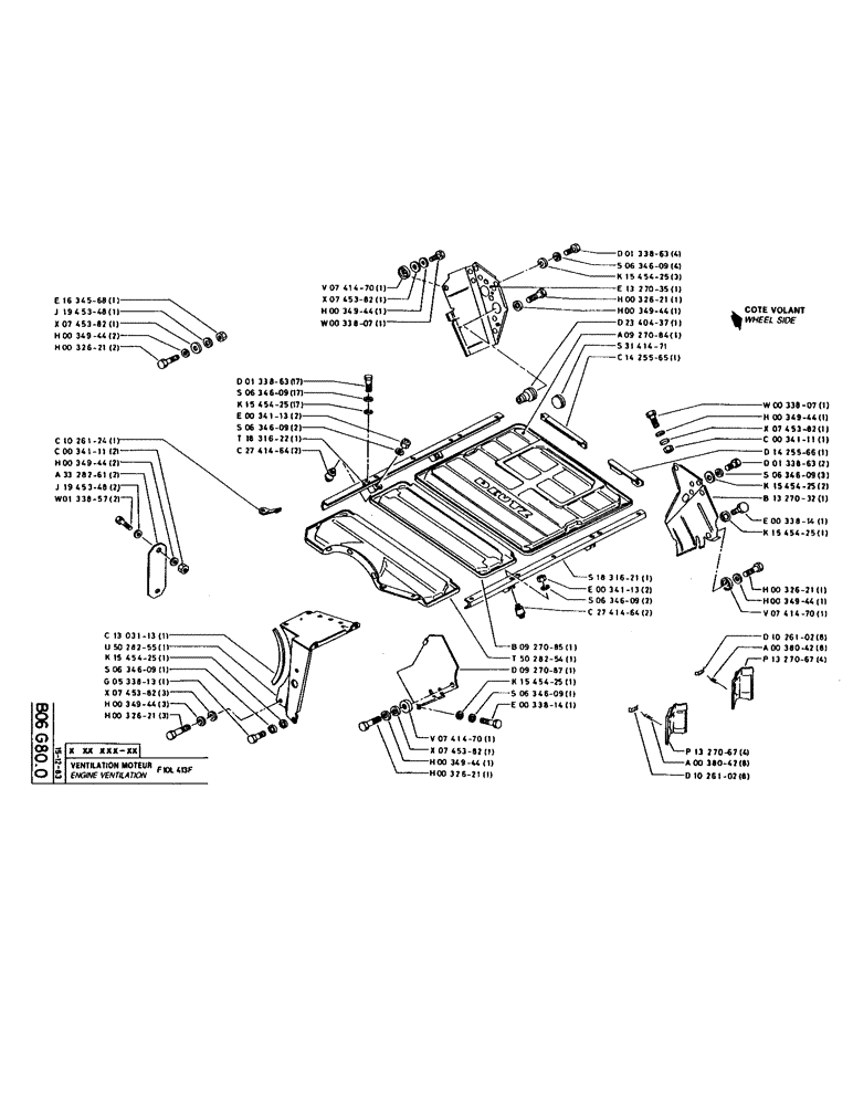 Схема запчастей Case 220 - (074) - ENGINE VENTILATION (01) - ENGINE