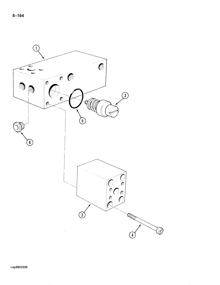 Схема запчастей Case 888 - (8-164) - BLOCK ASSEMBLY, BOOM HOSES (08) - HYDRAULICS