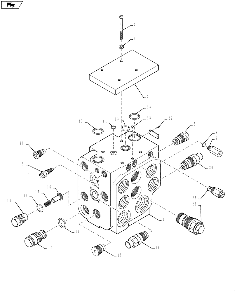 Схема запчастей Case 721F - (35.724.03[01]) - VALVE ASSY - LOADER CONTROL, TWO SPOOL (XT) (35) - HYDRAULIC SYSTEMS