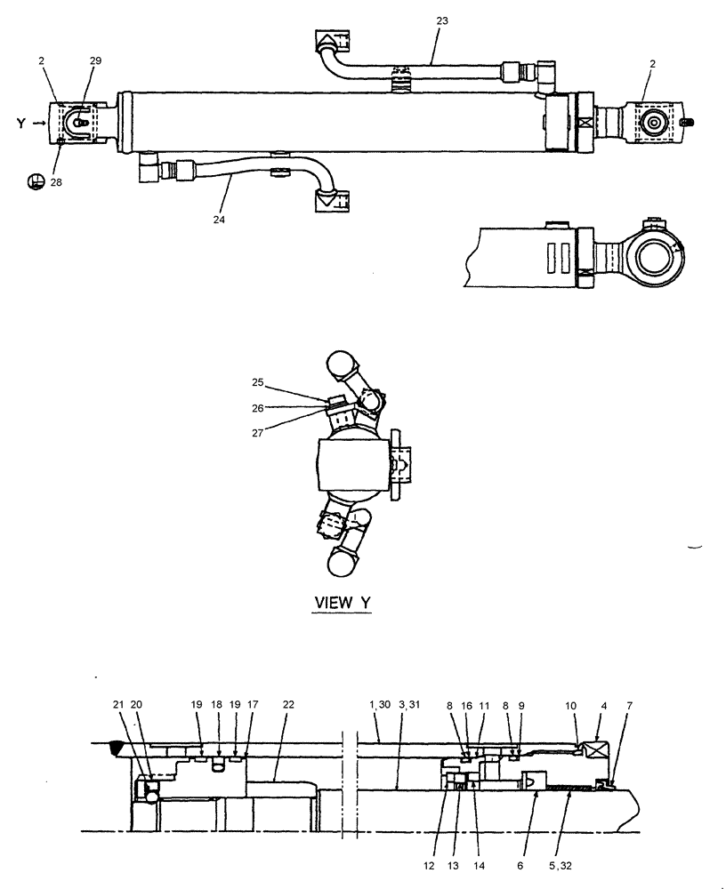 Схема запчастей Case CX27B - (HC600-01[1]) - LIFT CYLINDER (CANOPY) (35) - HYDRAULIC SYSTEMS