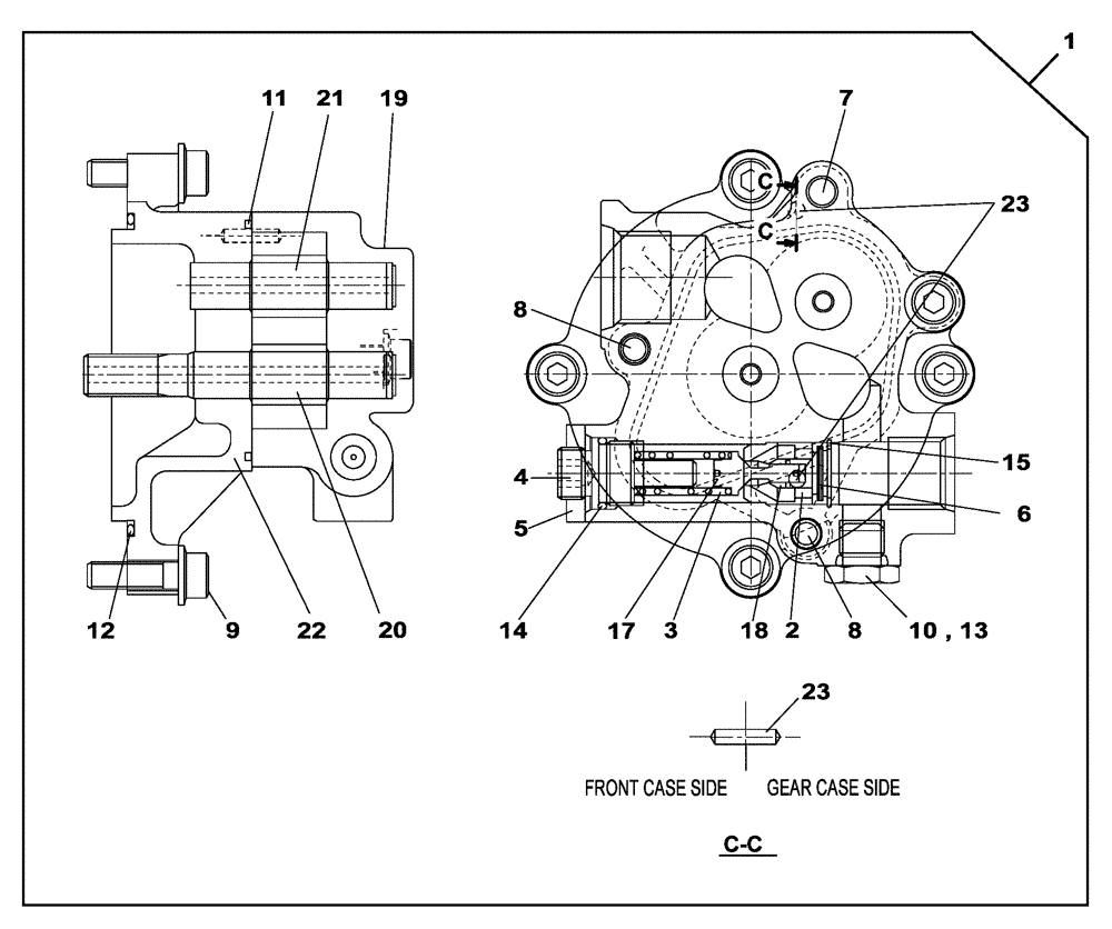 Схема запчастей Case CX350C - (08-034[00]) - HIGH PRESSURE PUMP - PUMP, PILOT CONTROL (08) - HYDRAULICS