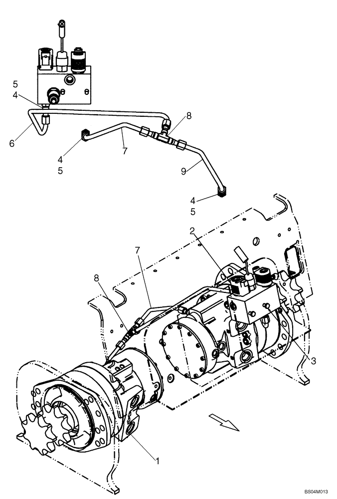 Схема запчастей Case 465 - (06-02B) - HYDROSTATICS - TWO SPEED (SPLIT PUMP CONFIGURATION) (06) - POWER TRAIN