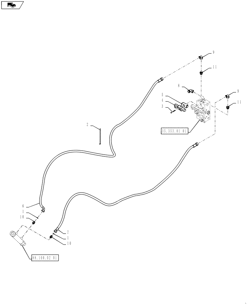 Схема запчастей Case DV207 - (35.565.01) - EDGE CUTTER HYDRAULIC SYSTEM (35) - HYDRAULIC SYSTEMS