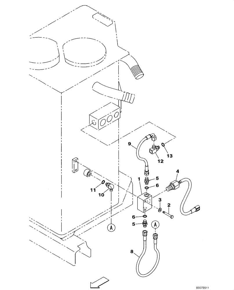 Схема запчастей Case CX210BNLC - (08-02) - HYDRAULIC RESERVOIR - PRESSURE SWITCH (08) - HYDRAULICS