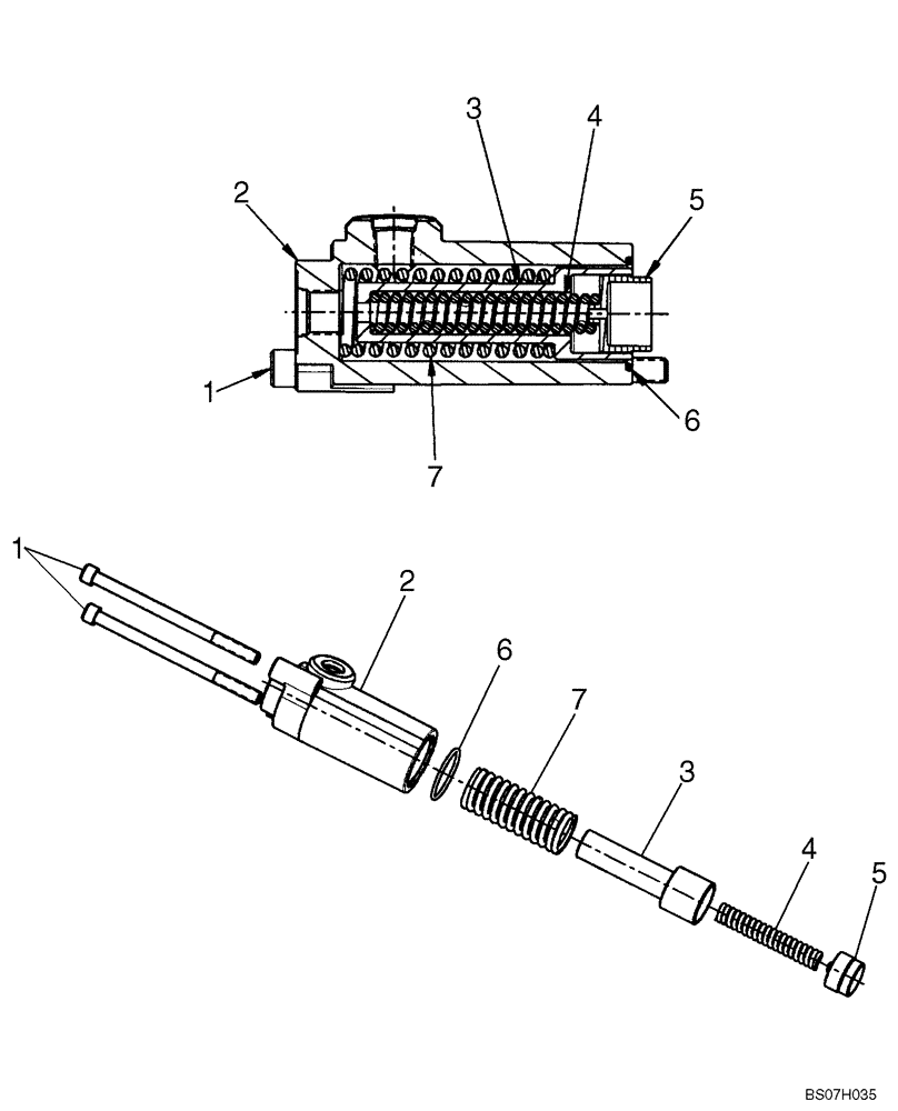 Схема запчастей Case 465 - (08-33) - CONTROL VALVE - SPOOL END GROUP (08) - HYDRAULICS