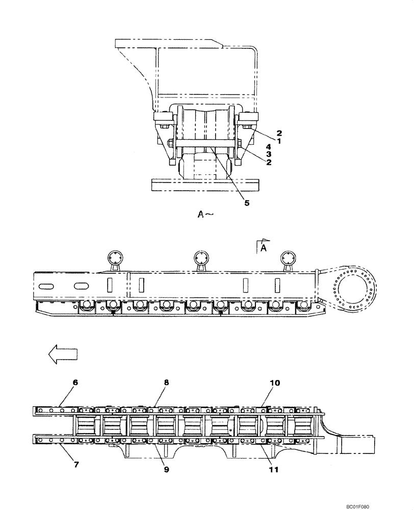 Схема запчастей Case CX800 - (05-06) - TRACK GUARDS (11) - TRACKS/STEERING