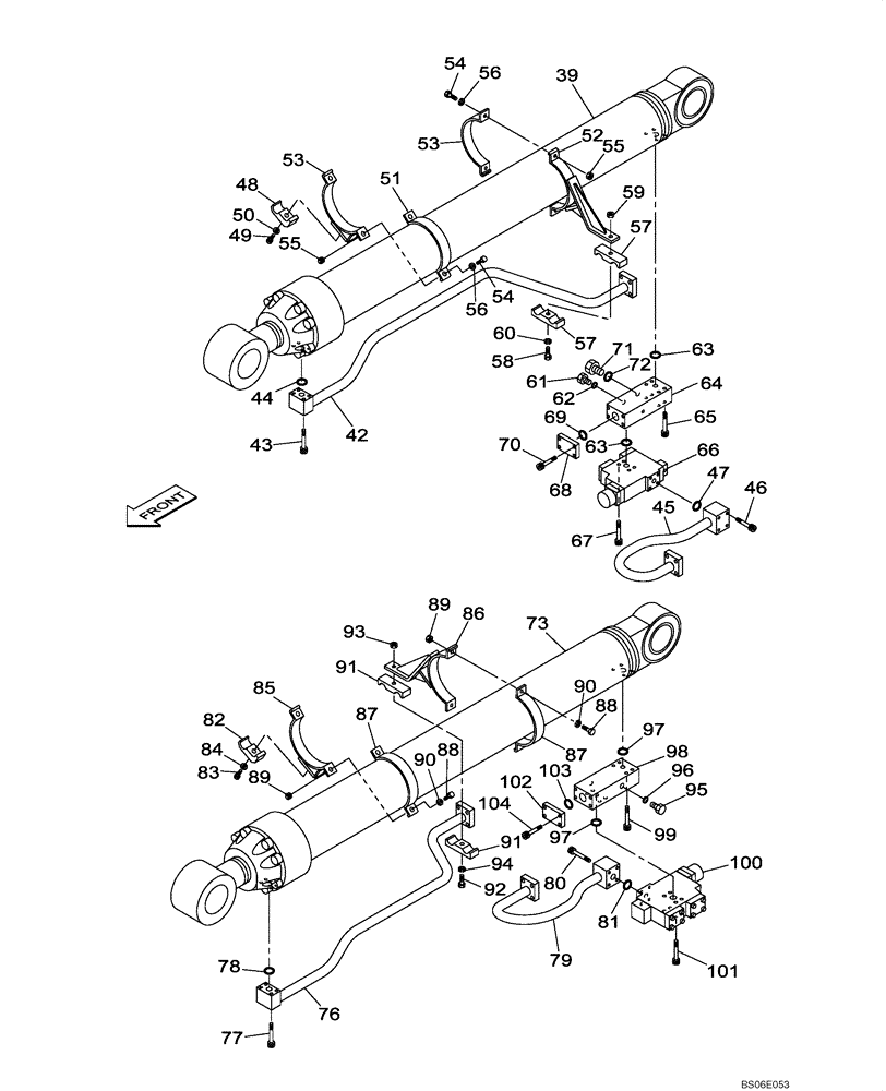 Схема запчастей Case CX800 - (08-014-00[01]) - HYDRAULIC CIRCUIT - BOOM CYLINDER (WITH VALVE, PRESSURE RELIEF) (08) - HYDRAULICS