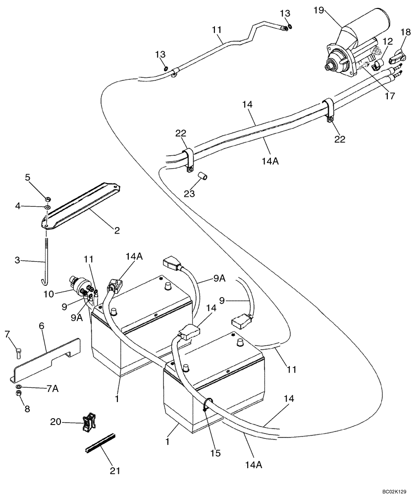 Схема запчастей Case 750K - (04-06) - BATTERY, DUAL - CANOPY, ROPS (04) - ELECTRICAL SYSTEMS