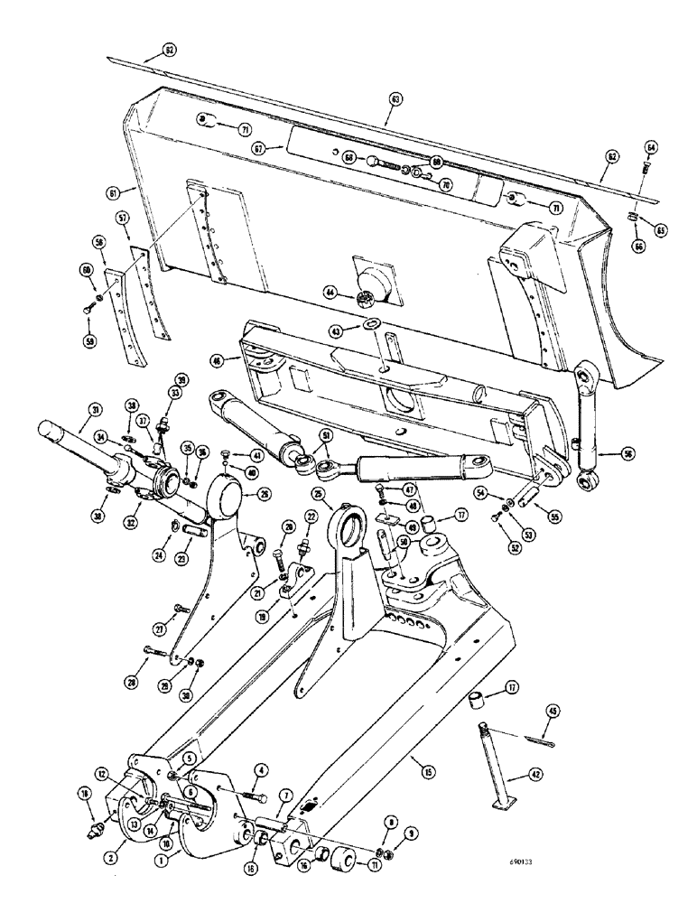 Схема запчастей Case 310G - (188) - POWER ANGLE-TILT DOZER (CASE) (05) - UPPERSTRUCTURE CHASSIS