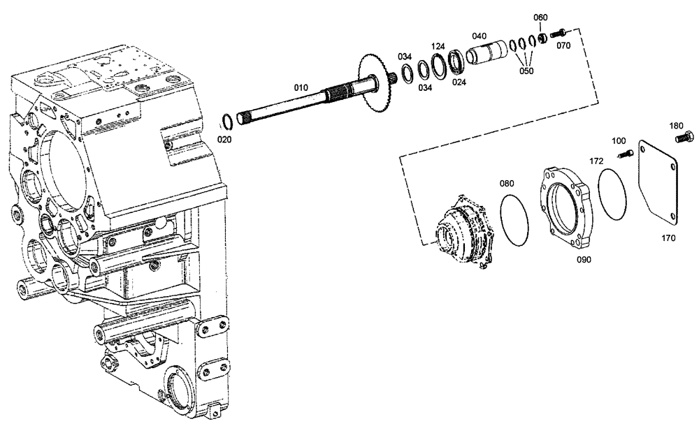 Схема запчастей Case 340 - (18A00000583[001]) - POWER TAKE-OFF (03) - Converter / Transmission