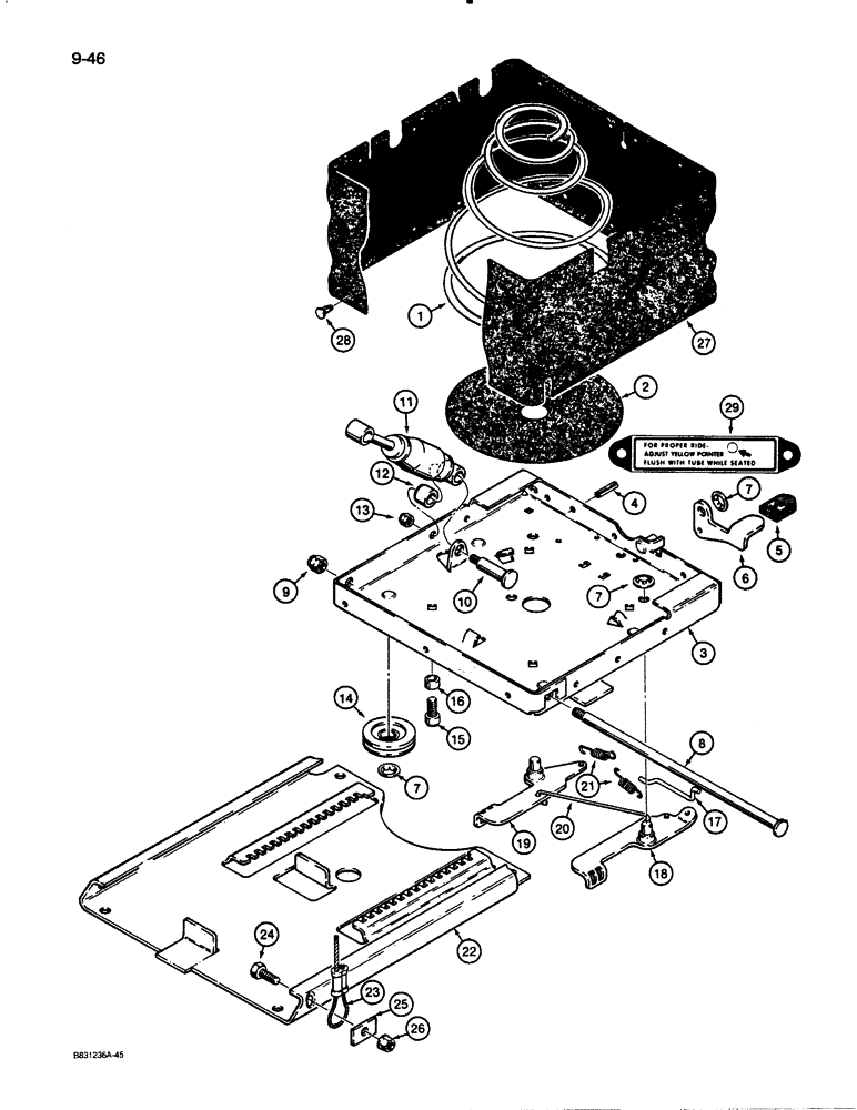 Схема запчастей Case W30 - (9-46) - SUSPENSION SEATS (09) - CHASSIS/ATTACHMENTS