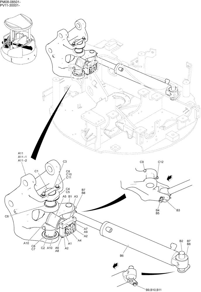 Схема запчастей Case CX27B - (01-002) - BRACKET ASSY, SWING (NIBBLER & BREAKER) (39) - FRAMES AND BALLASTING