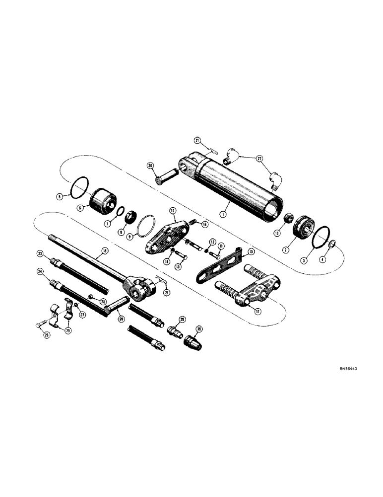 Схема запчастей Case 420 - (172) - B3785AA REMOTE HYDRAULIC CYLINDER (05) - UPPERSTRUCTURE CHASSIS