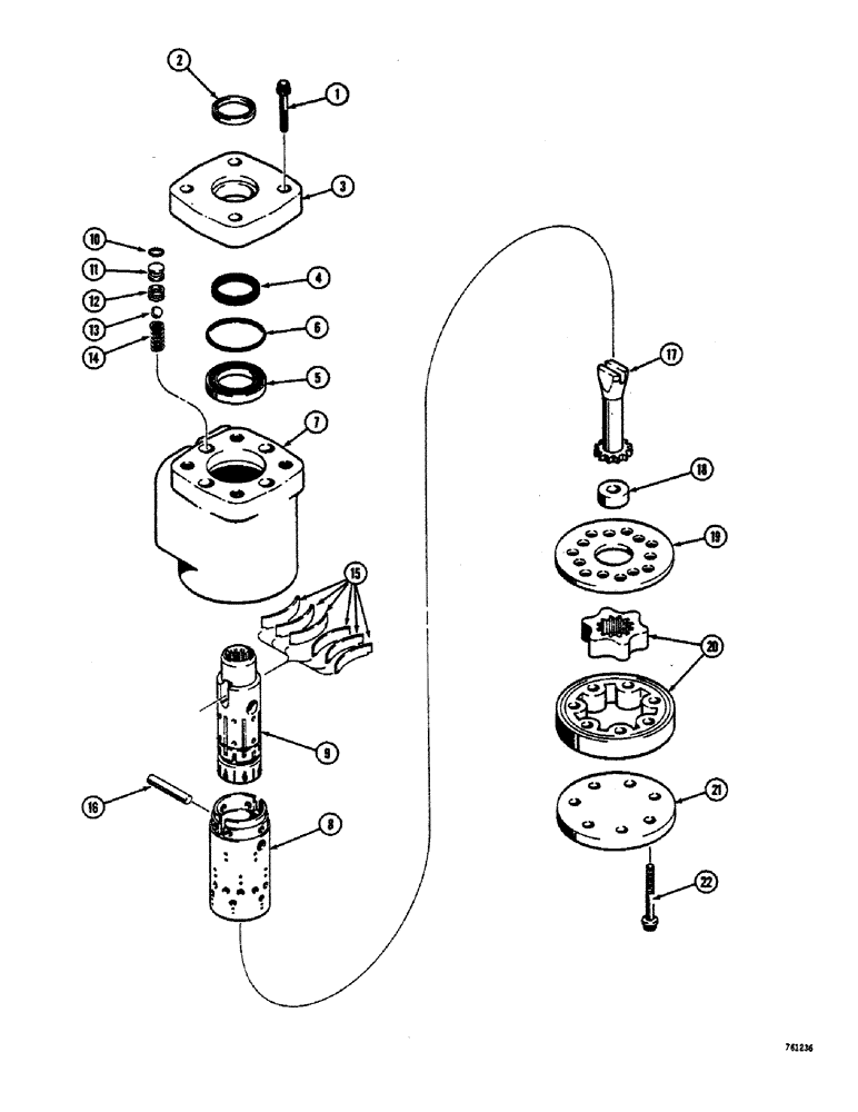 Схема запчастей Case 380CK - (077C) - K964189 STEERING VALVE 