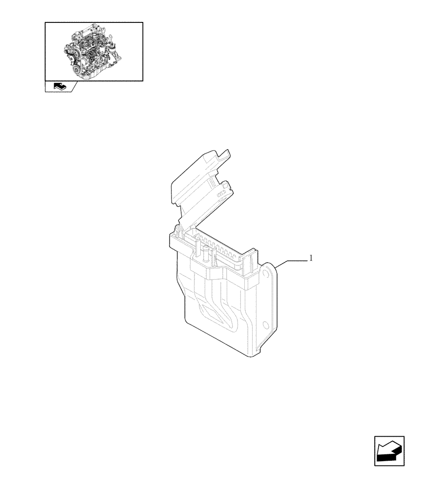 Схема запчастей Case 445 - (02-40) - MONITORING ELECTRICAL ACCESSORIES (87380450) (02) - ENGINE