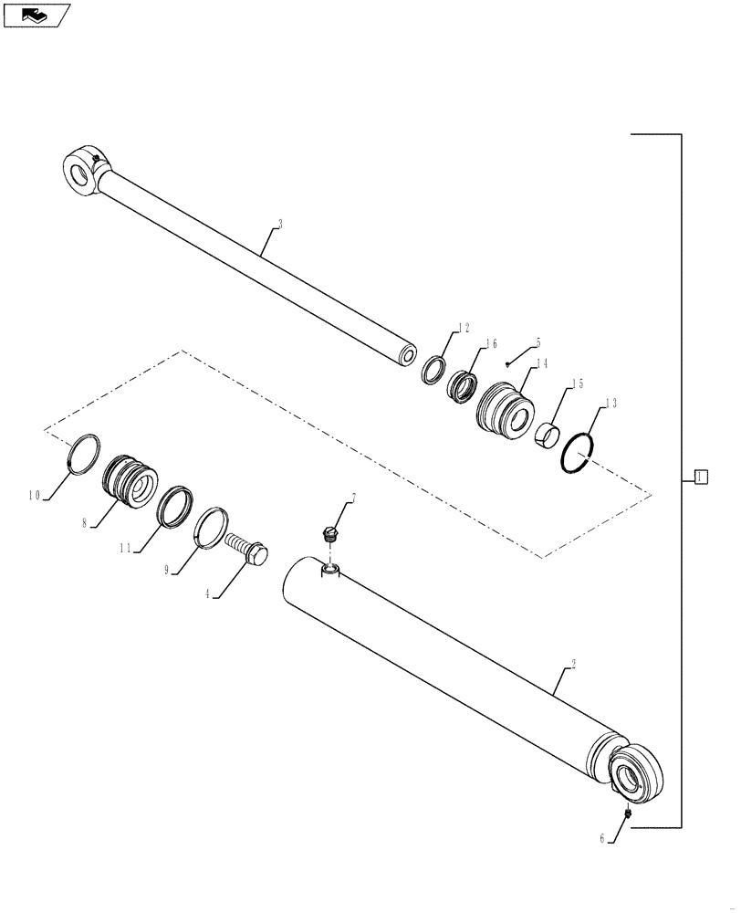 Схема запчастей Case 580SN WT - (35.736.04) - CYLINDER - LOADER LIFT (580SN WT, 590SN) (35) - HYDRAULIC SYSTEMS